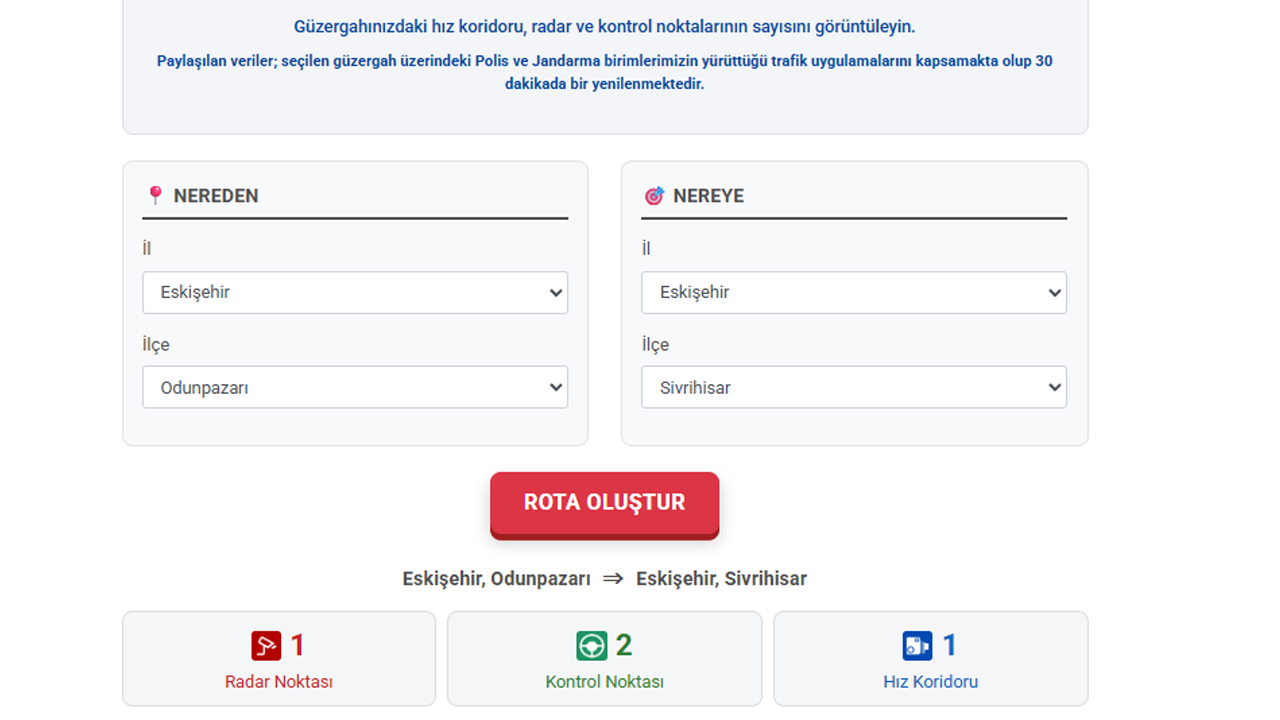 Radar Uygulaması Üzerinden Örnek Sorgulama