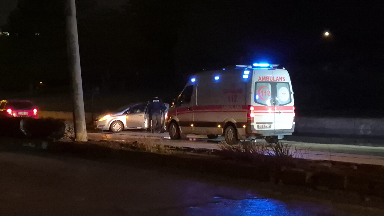 Araç Sürücüsü Ve Yolcu Ambulansta Tedavi Edildi