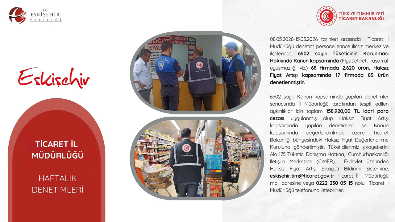 8 15 Mayıs Haftalık Denetim Raporu