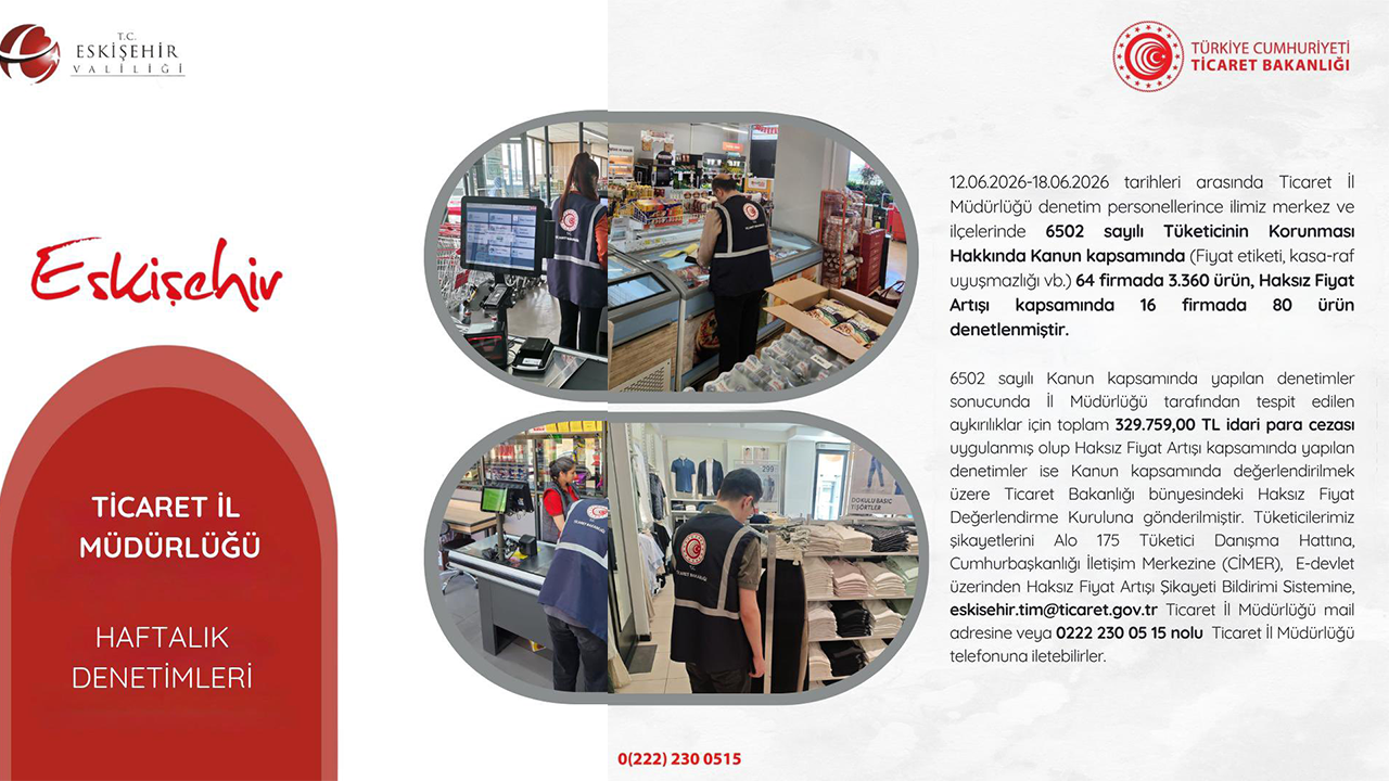 Eskişehir Ticaret Il Müdürlüğü Haftalık Denetimleri-1