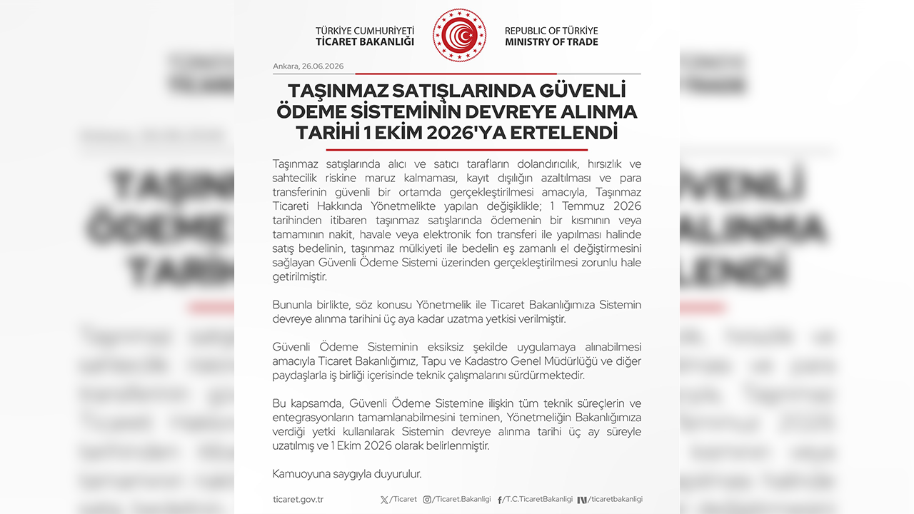 Taşınmaz Satışlarında Güvenli Ödeme Sistemi