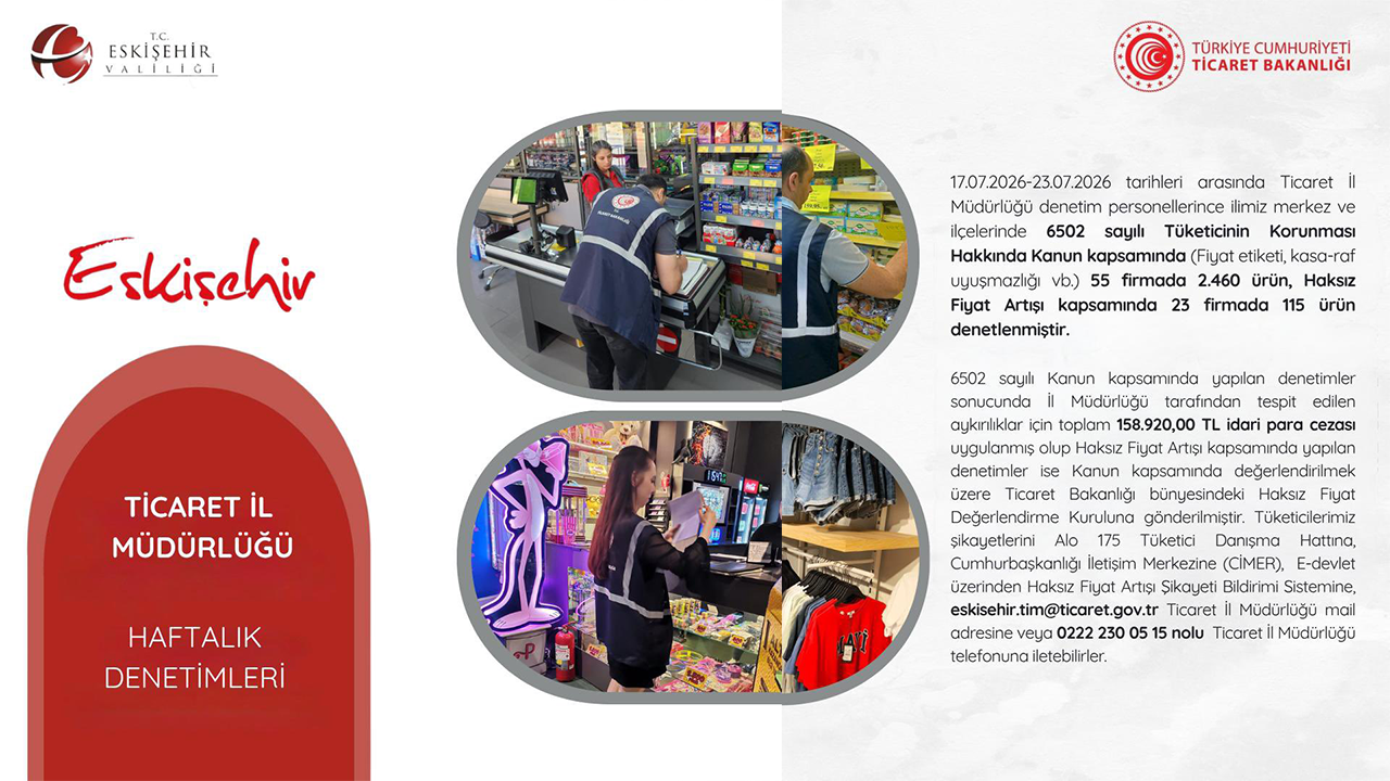 17 23 Temmuz Haftalık Denetim Raporu