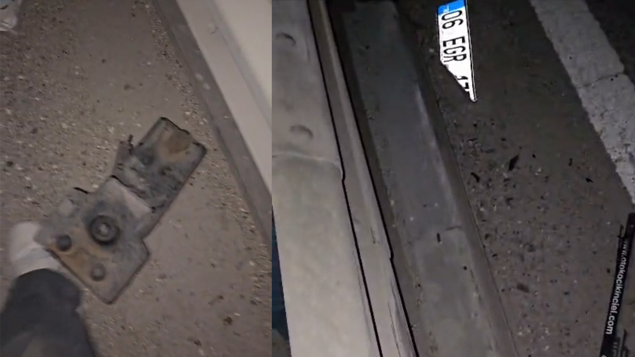 Araçtan Kopan Birçok Parça Yola Savruldu