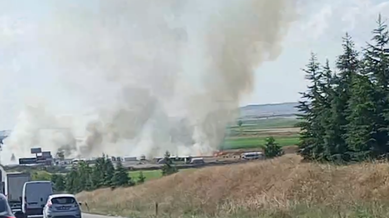 Eskişehir Sivrihisar Yolunda Anız Yangını