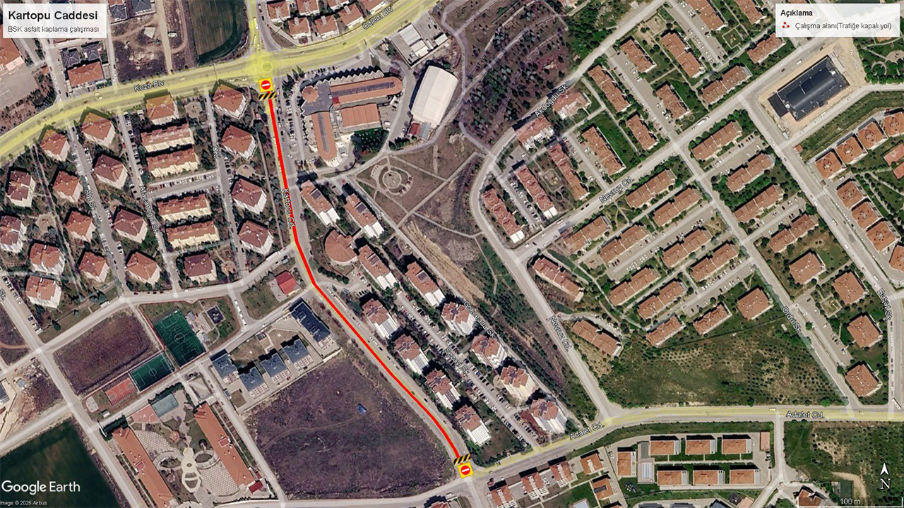 Kartopu Caddesi Trafiğe Kapanıyor