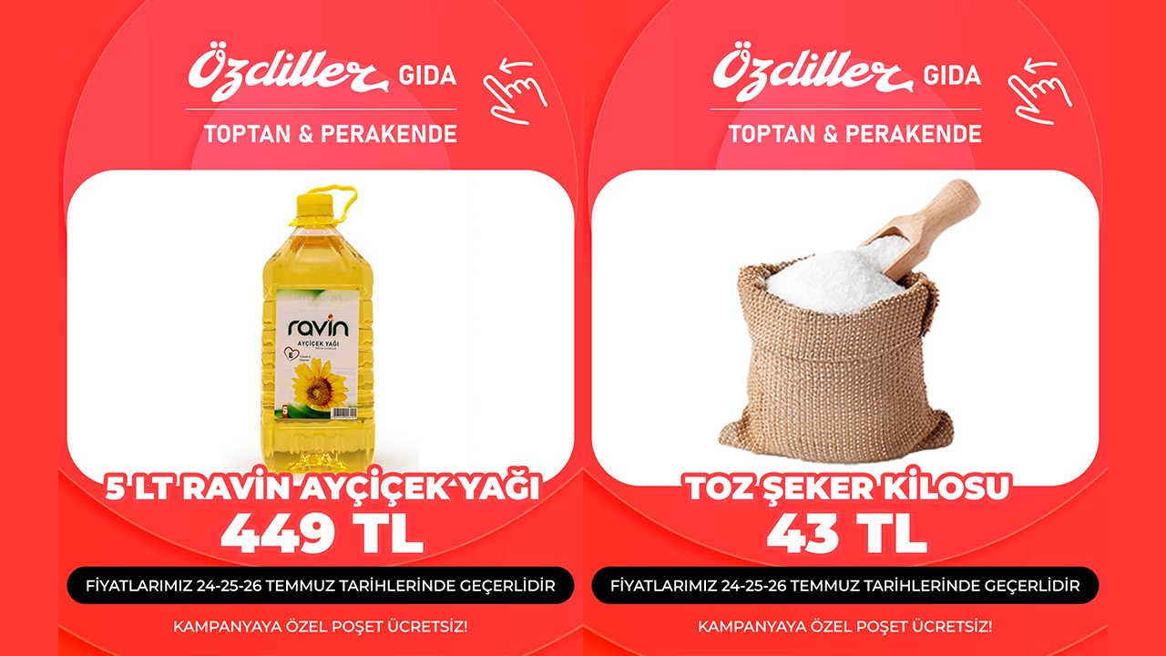 Özdiller Zeytinyağı Ve Toz Şeker Fiyatları