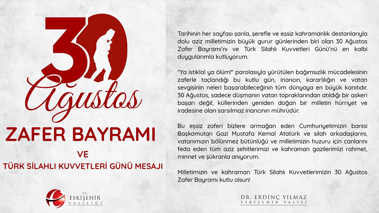 30 Ağustos Zafer Bayramı Mesajı