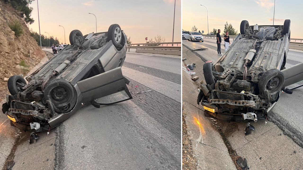 Takla Atan Otomobileki Genç Sürücü Yaralandı