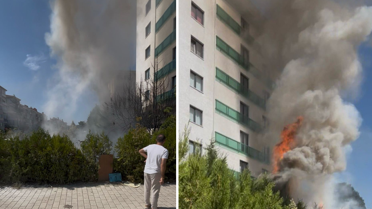 Eskişehir’de Apartman Bahçesinde Çıkan Yangında Facia Son Anda Önlendi!