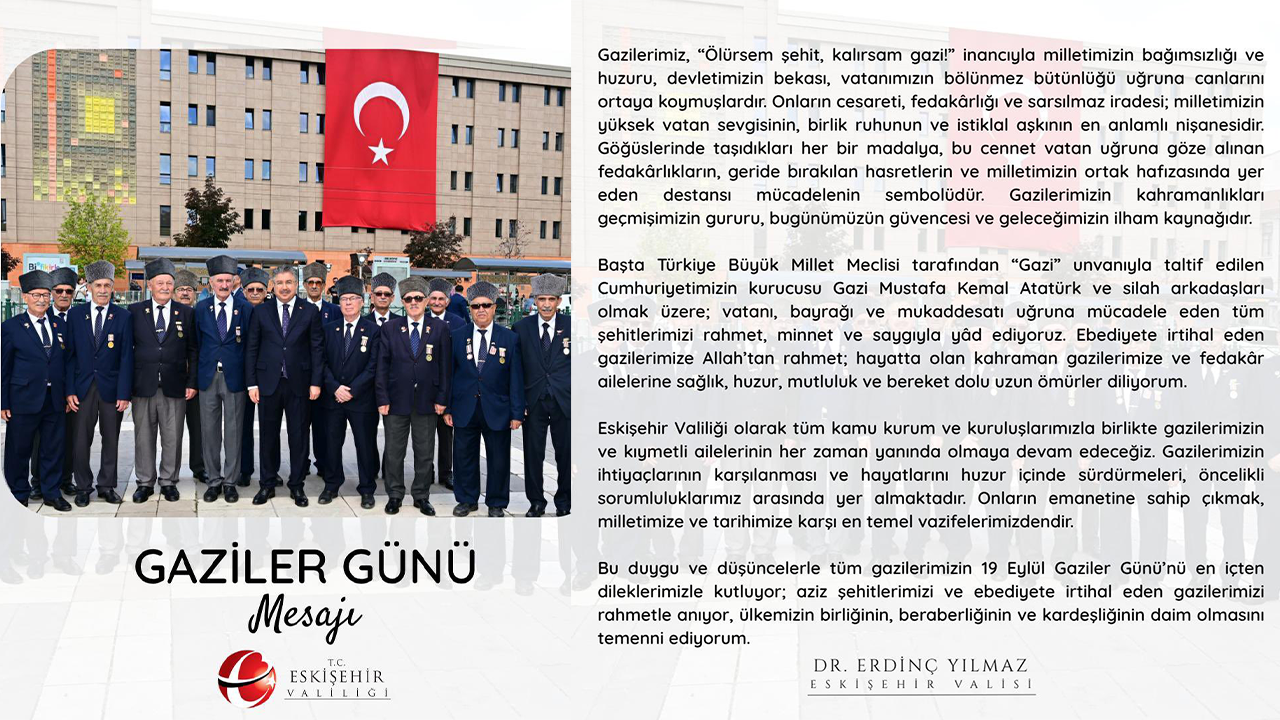 Gaziler Günü Mesajı