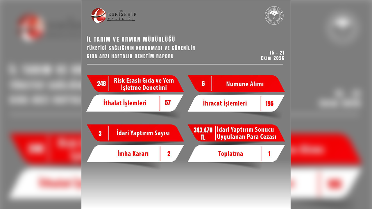Eskişehir'de Bir Haftada 248 İşletme Denetlendi